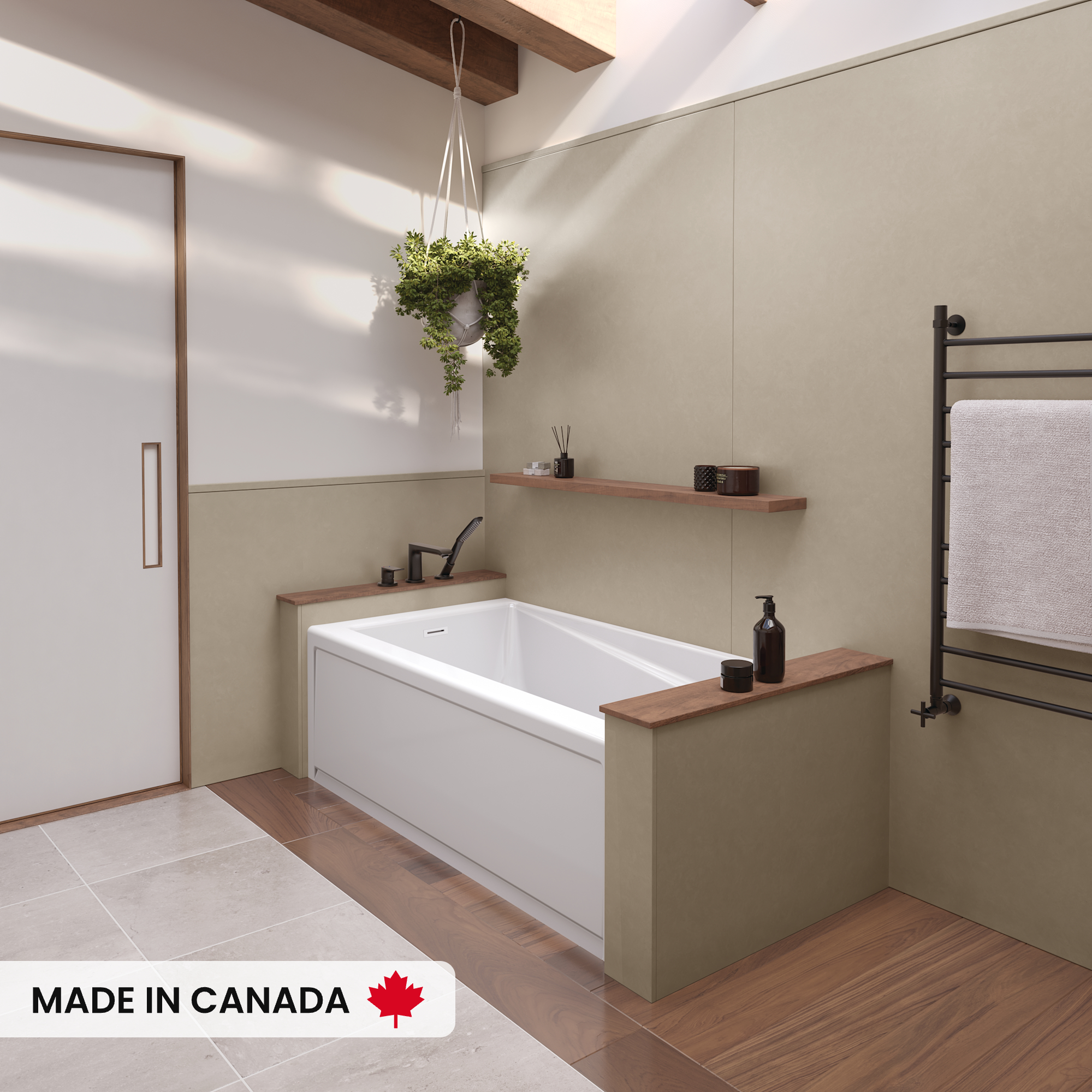Exhibit 6032 IFS AFR Acrylic Alcove Left-Hand Drain Bathtub in
